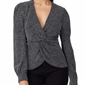 Jonathan Simkhai Twist Front Glitter top black - S